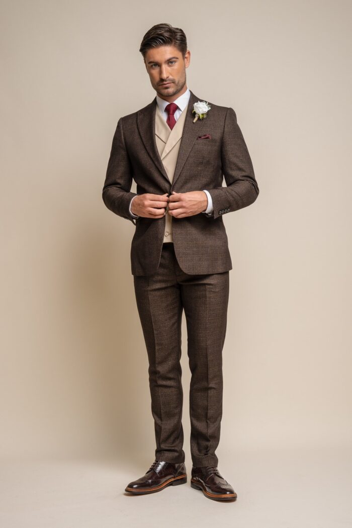 house of cavani caridi brown suit with lennox beige waistcoat p1457 30615 zoom 1 scaled
