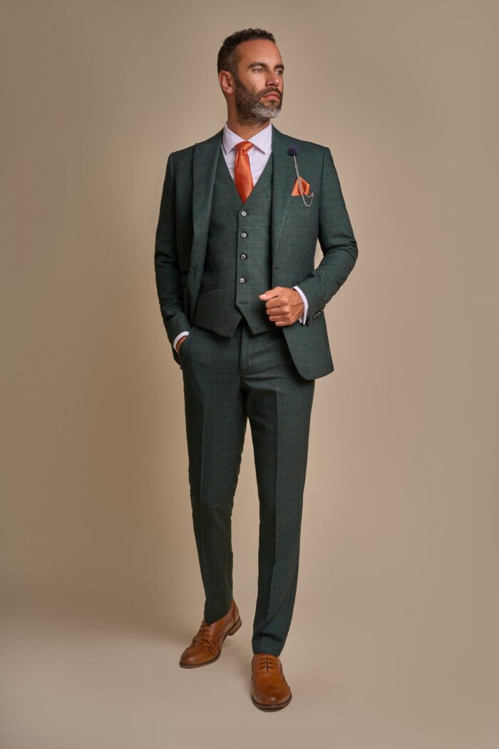 house of cavani caridi olive check three piece suit p1193 52454 zoom scaled