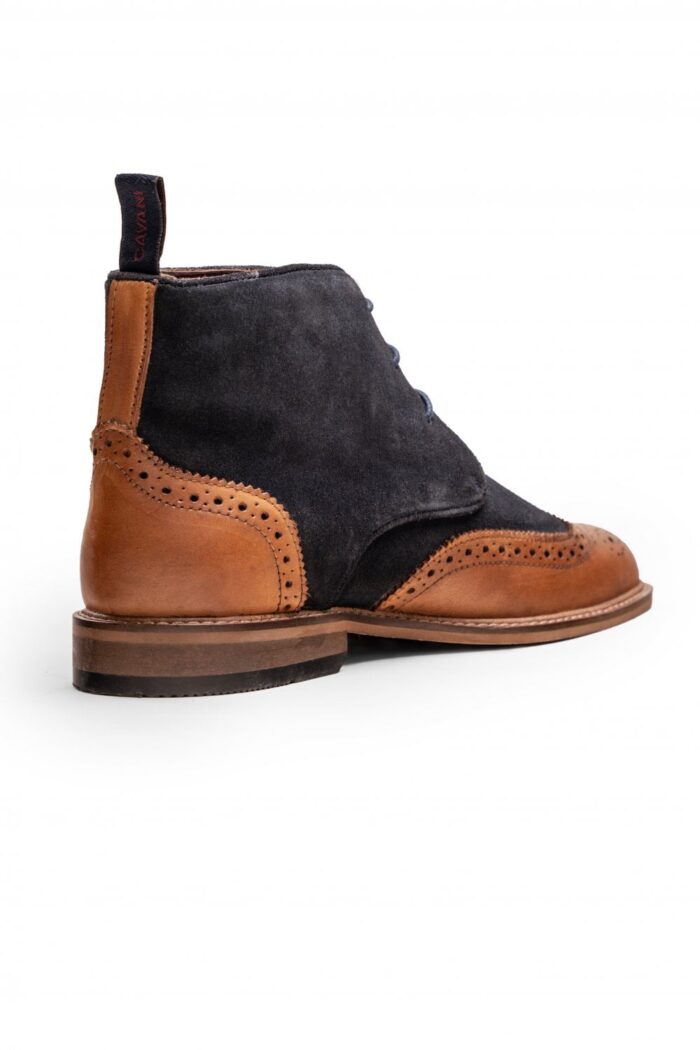 house of cavani connick navy tan brogue boots p833 50896 image